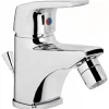 Sanindusa Mitigeur pour bidet mousseur orientable Easy chromé NF (convient aux marchés publics) livré avec 2 flexibles