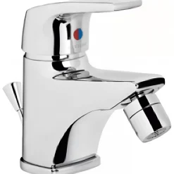 Sanindusa Mitigeur pour bidet mousseur orientable Easy chromé NF (convient aux marchés publics) livré avec 2 flexibles