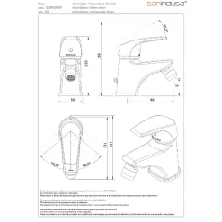Sanindusa Mitigeur pour bidet mousseur orientable Easy chromé NF (convient aux marchés publics) livré avec 2 flexibles