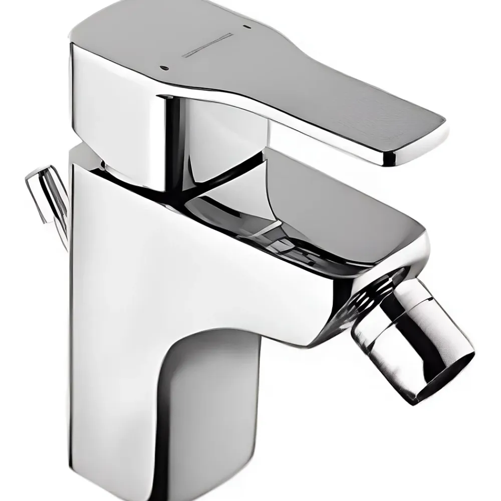 Sanindusa Mitigeur pour bidet mousseur orientable Advance chromé système Écospot livré avec son vidage à tirette chromé