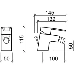 Robinet De Bidet|Sanindusa Mitigeur pour bidet mousseur orientable Alfa Start chromé livré avec 2 flexibles et son vidage à tirette