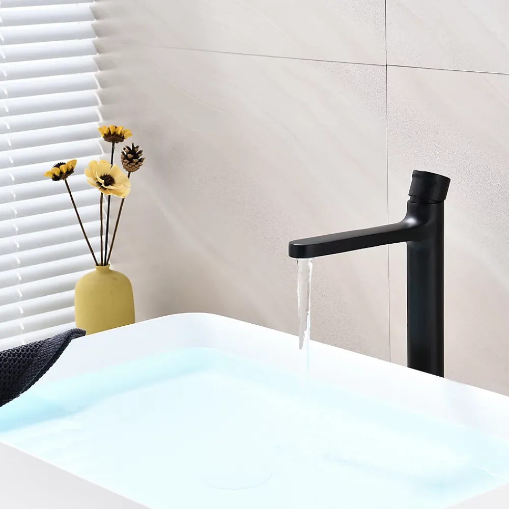 Robinet Lave-Mains|Bernstein Mitigeur surélevé pour lavabo et vasque 8212 - Noir mat