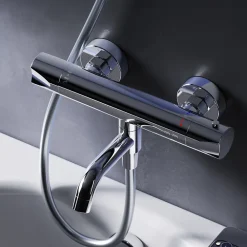 Am.Pm Europe Mitigeur thermostatique bain/douche Robinet salle de bain, Chromé FTA50000 Hit AM.PM