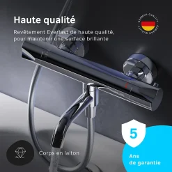 Am.Pm Europe Mitigeur thermostatique bain/douche Robinet salle de bain, Chromé FTA50000 Hit AM.PM