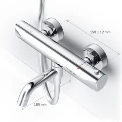 Am.Pm Europe Mitigeur thermostatique bain/douche Robinet salle de bain, Chromé FTA50000 Hit AM.PM