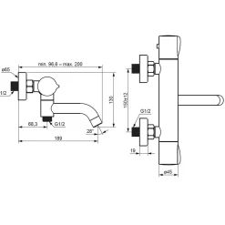 Am.Pm Europe Mitigeur thermostatique bain/douche Robinet salle de bain, Chromé FTA50000 Hit AM.PM