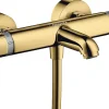 Robinet De Douche|Hansgrohe Mitigeur thermostatique bain/douche doré poli, Ecostat Comfort