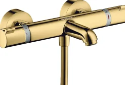 Robinet De Douche|Hansgrohe Mitigeur thermostatique bain/douche doré poli, Ecostat Comfort