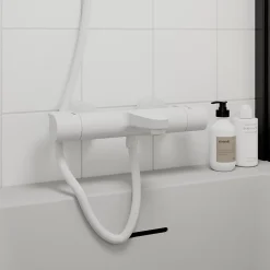 GoodHome Mitigeur thermostatique bain/douche blanc Cavally