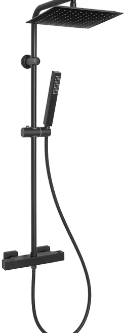 Invena Mitigeur Thermostatique Douche Noir Ensemble De Conception Carree