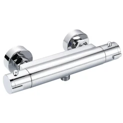 Robinet De Douche|Todot Mitigeur Thermostatique Douche en Laiton Massif Chromé Mural avec Bouton de Sécurité