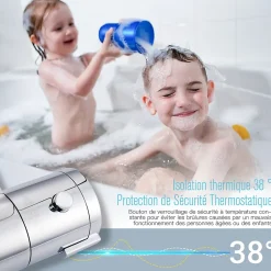 Robinet De Douche|Todot Mitigeur Thermostatique Douche en Laiton Massif Chromé Mural avec Bouton de Sécurité