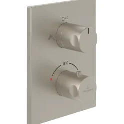Robinet De Douche|Villeroy & Boch Mitigeur thermostatique encastré 2 voies VILLEROY ET BOCH Universal rectangle Brushed Nickel Matt