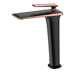 Kroos Mitigeur vasque haut Noir & Or rose - Brittia