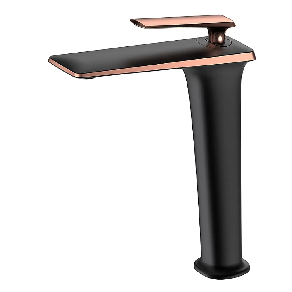 Kroos Mitigeur vasque haut Noir & Or rose - Brittia