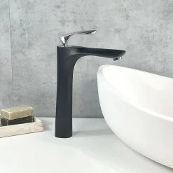 Kroos Mitigeur vasque laiton Noir et Chromé - Canopus