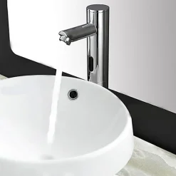 Kroos Mitigeur vasque moderne à capteur automatique Chromé - eau froide - Pula