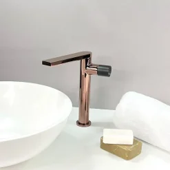 Robinet Lave-Mains|Kroos Mitigeur vasque Or rose - Syrma