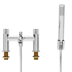Robinet De Baignoire|GoodHome Mélangeur bain douche + douchette et flexible, chrome, Owens