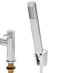 Robinet De Baignoire|GoodHome Mélangeur bain douche + douchette et flexible, chrome, Owens