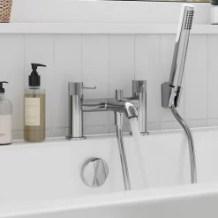 Robinet De Baignoire|GoodHome Mélangeur bain douche + douchette et flexible, chrome, Owens