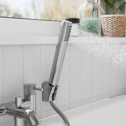 Robinet De Baignoire|GoodHome Mélangeur bain douche + douchette et flexible, chrome, Owens