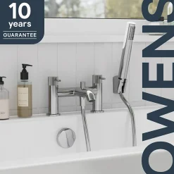 Robinet De Baignoire|GoodHome Mélangeur bain douche + douchette et flexible, chrome, Owens