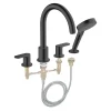 Robinet De Baignoire|Hansgrohe Mélangeur bain douche 4 trous Vernis Blend noir mat + corps d'encastrement
