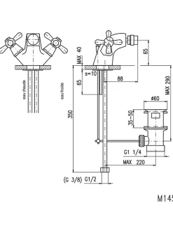 Rav Mélangeur bidet MOA avec siphon en laiton chromé