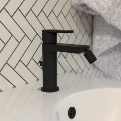 Robinet De Bidet|Kiamami Valentina Mélangeur Bidet Noir Mat Avec Aérateur Pivotant Amalfi