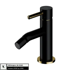 Otitec Mélangeur de bidet - Noir & Or - Y