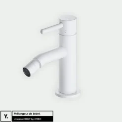Robinet De Bidet|Otitec Mélangeur de bidet - Y - Blanc Mat