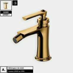 Otitec Mélangeur de bidet avec Bonde OFFERT - ARMANCE - Or