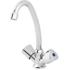 Robinet Lavabo Et Vasque| Mélangeur de lavabo avec vidage et flexibles Femelle 12/17 en laiton chromé Grenvik