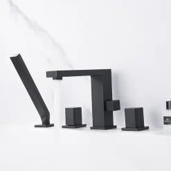 Bernstein Mélangeur design en noir pour montage sur bord de baignoire 4 trous 6081B