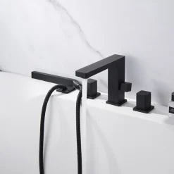 Bernstein Mélangeur design en noir pour montage sur bord de baignoire 4 trous 6081B