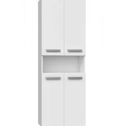 Topeshop MOBY - Armoire de salle de bain avec deux paniers - Poignées minimalistes - 174x60x30cm - Colonne de rangement