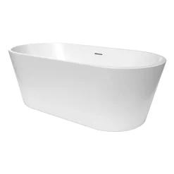 Swiss Aqua Technologies Mood 150x75 cm baignoire îlot en acrylique 180L, orientation gauche et droite, avec siphon + pieds, blanc (SATVMOOD1500)