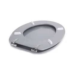 Abattant Wc|MSV Abattant WC MDF CLEO Argent Charnières Inox