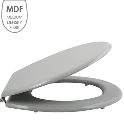 MSV Abattant Wc MDF Gris Argent