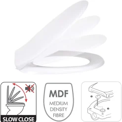 MSV Abattant Wc Thermo Dur Blanc Charnières Inox