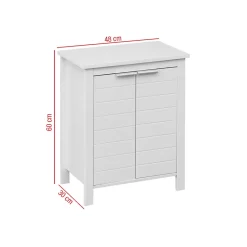 Armoire De Salle De Bains|Meuble De Salle De Bains Faible Profondeur|Mobili Rebecca Mueble de Salle de Bains Moderne 2 Portes et 2 étagères MDF blanc Rebecca Mobili