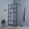 Paroi De Douche| Mur d'accès en verre transparent de 120 cm avec cadre noir