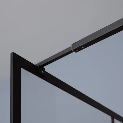 Paroi De Douche| Mur d'accès en verre transparent de 120 cm avec cadre noir