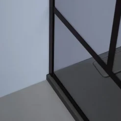 Paroi De Douche| Mur d'accès en verre transparent de 120 cm avec cadre noir