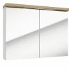 Naturel Armoire à miroir Stilla + LED 80x60 cm blanc (STILLAE08002)