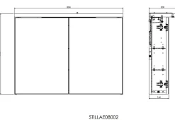 Naturel Armoire à miroir Stilla + LED 80x60 cm blanc (STILLAE08002)