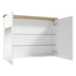 Armoire De Salle De Bains|Naturel Armoire à miroir Stilla 80x60 cm blanc (STILLAE08001)