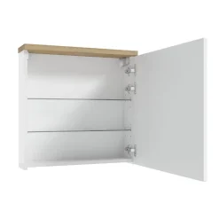 Armoire De Salle De Bains|Naturel Armoire à miroir Stilla 60x60 cm blanc (STILLAE06016)