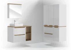 Armoire De Salle De Bains|Naturel Armoire à miroir Stilla 60x60 cm blanc (STILLAE06016)
